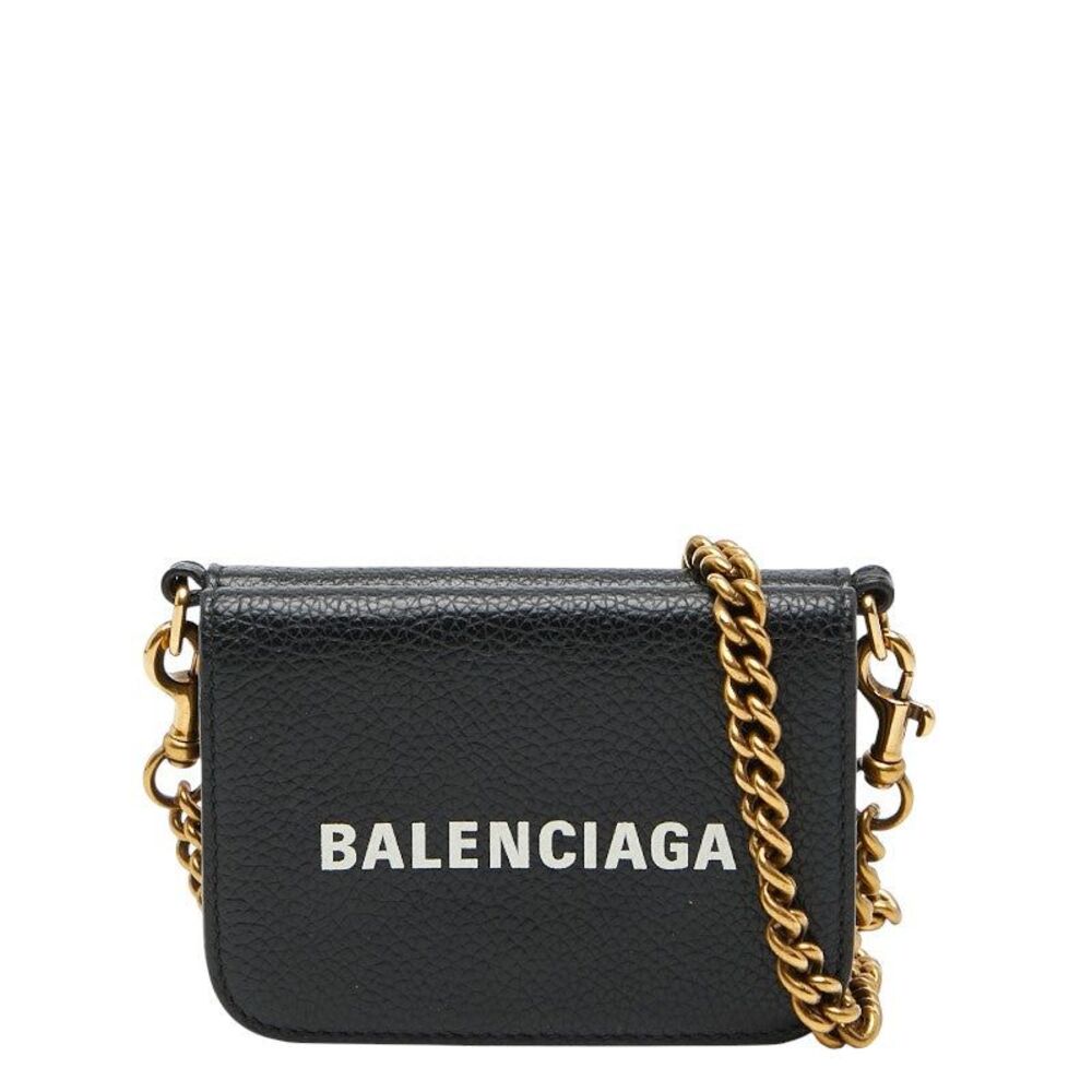 Balenciaga Chain Mini Wallet Leather Wallet
